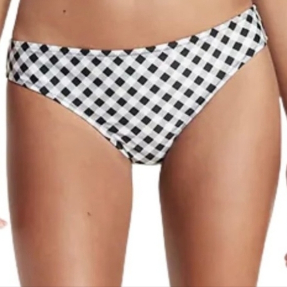 Old Navy Gingham Mid Rise Bikini Bottom Black White XXL - Picture 9 of 9